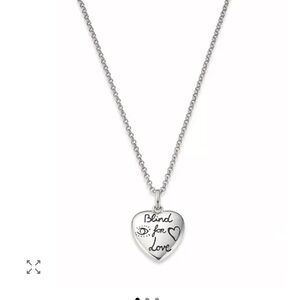 Gucci blind for love Silver Heart Pendant Necklace